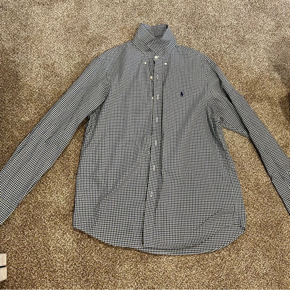Ralph Lauren Navy and White Gingham Shirt